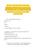 CMN 152V - Introduction to Python &sol; Python Basics  &NewLine;Study Guide Comprehensive Resource To Help You Ace &NewLine;2026-2027 Exams Includes Frequently Tested Questions &NewLine;With ELABORATED 100&percnt; Correct COMPLETE SOLUTIONS &NewLine;Guaranteed Pass First Attempt&excl;&excl; Current Upda
