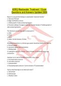 ADEQ Wastewater Treatment 1 Exam Questions and Answers Updated 2026