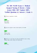 NU 185&sol; NU185 Exam 4&ndash; Medical-Surgical Nursing II Review &vert; Galen &lpar;Latest 2026&sol; 2027 Update&rpar; 100&percnt; Verified Questions & Answers &vert; Grade A