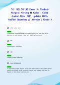 NU 185&sol; NU185 Exam 3&ndash; Medical-Surgical Nursing II Guide &vert; Galen &lpar;Latest 2026&sol; 2027 Update&rpar; 100&percnt; Verified Questions & Answers &vert; Grade A&NewLine;