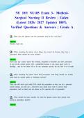 NU 185&sol; NU185 Exam 3&ndash; Medical-Surgical Nursing II Review &vert; Galen &lpar;Latest 2026&sol; 2027 Update&rpar; 100&percnt; Verified Questions & Answers &vert; Grade A
