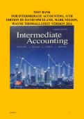 Test Bank For Intermediate Accounting&comma; 11th Edition by David Spiceland&comma; Mark Nelson&comma; Verified Chapters 1 - 21 & Appendix A&comma; Complete Newest Version 2026