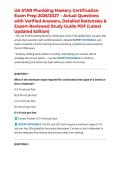 UA STAR Plumbing Mastery Certification Exam Prep 2026&sol;2027 &ndash; Actual Questions with Verified Answers&comma; Detailed Rationales & Expert-Reviewed Study Guide PDF &lpar;Latest Updated Edition&rpar;
