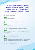 NU 185&sol; NU185 Exam 2&ndash; Medical-Surgical Nursing II Review &vert; Galen &lpar;Latest 2026&sol; 2027 Update&rpar; 100&percnt; Verified Questions & Answers &vert; Grade A