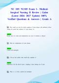 NU 185&sol; NU185 Exam 1&ndash; Medical-Surgical Nursing II Review &vert; Galen &lpar;Latest 2026&sol; 2027 Update&rpar; 100&percnt; Verified Questions & Answers &vert; Grade A