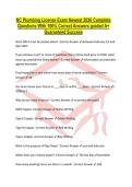 NC Plumbing License Exam Newest 2026 Complete Questions With 100&percnt; Correct Answers graded A&plus; Guaranteed Success