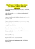 TCU Finance Exit Exam Questions and Verified Correct Answers 2026&sol;2027