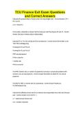 TCU Finance Exit Exam Questions and Correct Answers&NewLine;