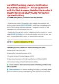 UA STAR Plumbing Mastery Certification Exam Prep 2026&sol;2027 &ndash; Actual Questions with Verified Answers&comma; Detailed Rationales & Expert-Reviewed Study Guide PDF &lpar;Latest Updated Edition&rpar;