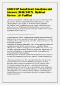 ANCC FNP Board Exam Questions and&NewLine;Answers &lpar;2026&sol;2027&rpar; &vert; Updated&NewLine;Review &vert; A&plus; Verified&NewLine;