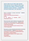 OBGYN COMAT Review EXAM &vert;&vert; MOST RECENT             &NewLine;EXAM 2026-2027 ACTUAL COMPLETE REAL EXAM &NewLine;QUESTIONS AND CORRECT ANSWERS &lpar;VERIFIED &NewLine;ANSWERS&rpar; ALREADY GRADED A&plus; &vert; GUARANTEED &NewLine;SUCCESS&excl;&excl; BRAND NEW&excl;&excl; JUST RELEASED&excl;&excl; 