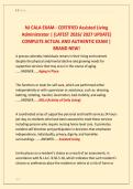 NJ CALA EXAM - CERTIFIED Assisted Living &NewLine;Administrator &vert; &lbrace;LATEST 2026&sol; 2027 UPDATE&rcub; &NewLine;COMPLETE ACTUAL AND AUTHENTIC EXAM &vert; &NewLine;BRAND NEW&excl;