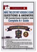 NBRC TMC&sol;CRT&sol;RRT Version 3 Exam&colon; Questions & Answers &vert; Complete A&plus; Guide &vert; 100&percnt; Guaranteed Success