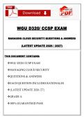 Managing Cloud Security &lpar;D320&rpar; &ndash; Western Governors University &lpar;WGU&rpar;&comma; 2026&sol;2027 &ndash; CCSP Exam Questions & Answers &lpar;Latest Update&rpar;