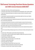 TSA Forensic Technology Final Exam Review Questions and 100&percnt; Correct Answers 2026&sol;2027 Complete Study and Exam Preparation Material