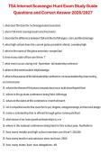 TSA Internet Scavenger Hunt Exam Study Guide Questions and Correct Answers 2026&sol;2027 Complete Review and Practice Material
