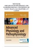 Test Bank For Advanced Physiology and Pathophysiology&comma; 2nd Edition&comma; By Nancy Tkacs&comma; All Chapters 1-17 LATEST