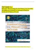 TEST BANK For Edmunds' Pharmacology for the Primary Care Provider&comma; 5th Edition by Constance G Visovsky & Cheryl H Zambroski & Rebecca M Lutz&vert;