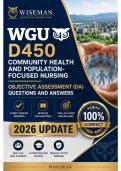 WGU D450 Community Health and Population-Focused Nursing Objective Assessment &lpar;OA&rpar; &ndash; Questions and Answers &vert; 2026 Update &vert; 100&percnt; Correct&period;