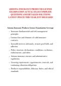 ARIZONA INSURANCE PRODUCER LICENSE &NewLine;EXAMINATION ACTUAL EXAM COMPLETE &NewLine;QUESTIONS AND DETAILED SOLUTIONS &NewLine;LATEST UPDATE THIS YEAR JUST RELEASED 