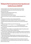 TSA Sports Medicine Comprehensive Exam Questions and Verified Answers 2026&sol;2027 Complete Study Guide and Exam Preparation Material