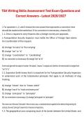 TSA Writing Skills Assessment Test Exam Questions and Correct Answers &ndash; Latest 2026&sol;2027 Complete Exam Preparation and Practice Material