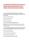 VATI GREENLIGHT GERONTOLOGY & OLDER ADULT NURSING EXAM &lpar;PN&rpar; QUESTIONS WITH 100&percnt; CORRECT ANSWERS AND DETAILED RATIONALE 2026&sol;2027