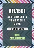 AFL1501 Assignment 5 Semester 1 &lpar;PORTFOLIO&rpar; &vert; Due Date 2 June 2026