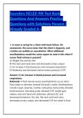 Saunders NCLEX-RN Test Bank Questions And Answers Practice Questions with Solutions Newest &vert; Already Graded A&plus;