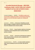 Accredited Residential Manager - ARM IREM &NewLine;Certification EXAM &vert; &lbrace;LATEST 2026&sol; 2027 UPDATE&rcub; &NewLine;COMPLETE ACTUAL AND AUTHENTIC EXAM &vert; &NewLine;BRAND NEW&excl; 