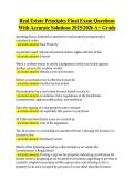 Real Estate Principles Final Exam Questions &NewLine;With Accurate Solutions 20252026 A&plus; Grade 