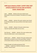 EOPA Sports Medicine EXAM &vert; &lbrace;LATEST 2026&sol; 2027 &NewLine;UPDATE&rcub; COMPLETE ACTUAL AND AUTHENTIC &NewLine;EXAM &vert; BRAND NEW&excl;