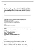 food manager EXAM A&plus; GRADE ASSURED COMPLETE SOLUTIONS AND VERIFIED ANSWERS