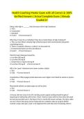 Health Coaching Master Exam with all Correct & 100&percnt; Verified Answers &vert;Actual Complete Exam &vert;Already Graded A&plus;