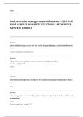 food manager EXAM A&plus; GRADE ASSURED COMPLETE SOLUTIONS AND VERIFIED ANSWERS