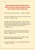 USAREUR GERMAN DRIVERS LICENSE EXAM &vert; &NewLine;&lbrace;LATEST 2026&sol; 2027 UPDATE&rcub; COMPLETE ACTUAL &NewLine;AND AUTHENTIC EXAM &vert; BRAND NEW&excl;