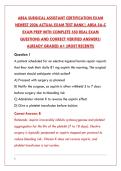 ABSA SURGICAL ASSISTANT CERTIFICATION EXAM 2026 &ndash; COMPLETE TEST BANK WITH 550 REAL EXAM QUESTIONS & ANSWERS&NewLine;&NewLine;