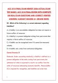ACC 3510 FINAL EXAM 2026 &ndash; COMPLETE TEST BANK WITH 300 REAL EXAM QUESTIONS & DETAILED RATIONALES&NewLine;&NewLine;
