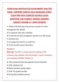 CCDM EXAM 2026 &ndash; COMPLETE TEST BANK WITH 200&plus; REAL QUESTIONS & DETAILED RATIONALES&NewLine;&NewLine;