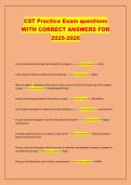 CST Practice Exam questions &NewLine;WITH CORRECT ANSWERS FOR &NewLine;2025-2026 &NewLine;