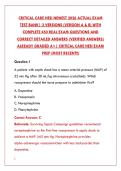 CRITICAL CARE HESI EXAM 2026 &ndash; COMPLETE TEST BANK WITH 450&plus; REAL QUESTIONS & DETAILED RATIONALES &lpar;2 VERSIONS&rpar;&NewLine;&NewLine;