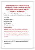GENERAL CRANE SAFETY EXAM 2026 &ndash; COMPLETE TEST BANK WITH 200&plus; REAL QUESTIONS & DETAILED RATIONALES&NewLine;&NewLine;