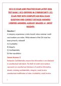 ISC2 CC EXAM 2026 &ndash; COMPLETE TEST BANK WITH 400&plus; REAL QUESTIONS & DETAILED RATIONALES&NewLine;&NewLine;