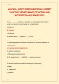 MSSC CLA - SAFETY ASSESSMENT EXAM &vert; &lbrace;LATEST &NewLine;2026&sol; 2027 UPDATE&rcub; COMPLETE ACTUAL AND &NewLine;AUTHENTIC EXAM &vert; BRAND NEW&excl; 
