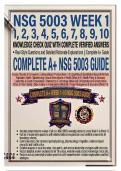 Nsg 5003 Week 1&comma; 2&comma; 3&comma; 4&comma; 5&comma; 6&comma; 7&comma; 8&comma; 9&comma; 10&NewLine;Knowledge check Quiz With Complete 100&percnt; Guaranteed Pass &vert;&vert;Complete A&plus; Guide&NewLine;