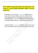 WGU D220 Nursing Informatics Test Questions and&NewLine;Answers &vert; Latest Update 2026&sol;2027 &lpar;100&percnt; Correct&rpar;&NewLine;Graded A&plus;&period;