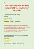 APEA PATHOPHYSIOLOGY EXAM REVIEW BANK &NewLine;&lpar;MASTER 1 & 2&rpar; &vert; &lbrace;LATEST 2026&sol; 2027 UPDATE&rcub; &NewLine;COMPLETE ACTUAL AND AUTHENTIC EXAM &vert; &NewLine;BRAND NEW&excl; 