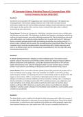 AP Computer Science Principles Theory & Concepts Exam With Correct Answers Version 2026&sol;2027