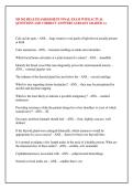 NR 302 HEALTH ASSESSMENT FINAL EXAM WITH ACTUAL &NewLine;QUESTIONS AND CORRECT ANSWERS ALREADY GRADED A&plus; &NewLine;