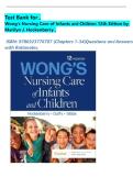 Test Bank for Wong's Nursing Care of Infants and Children 12th Edition by Marilyn J&period; Hockenberry &comma; ISBN&colon; 9780323776707 &vert;Chapters 1-34&vert;Questions and Answers with Rationales&comma; 2026 Latest